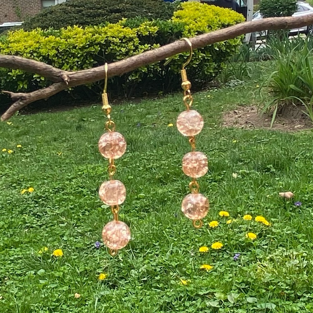 New Peachy Beaded Earrings